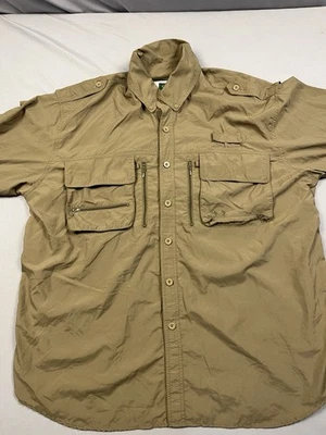 2XL REG Cabela’s Guidewear Long Sleeve Vented Nylon Front Pockets EUC Beige - Image 1 of 4