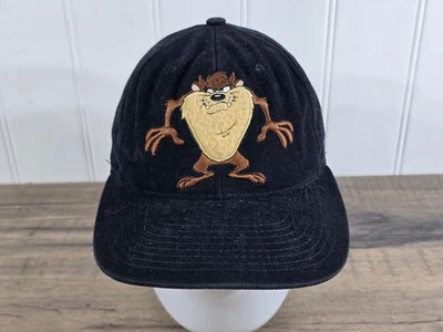 Vintage TAZ  Kids Hat Warner Bros Looney Tunes Black Adjustable 100% Cotton - Image 1 of 4