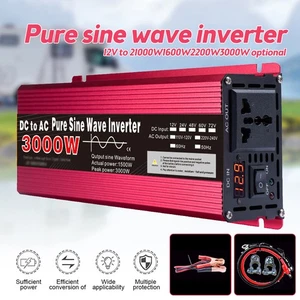 Reiner Sinus Wandler Auto Wechselrichter 1000W 3000W DC 12V auf AC 220V - Bild 1 von 26