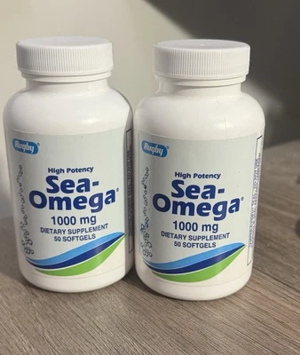 2 suplementos dietéticos de rugby de alta potencia Sea-Omega 1000 mg - 50 cápsulas blandas Foto 1 de 2