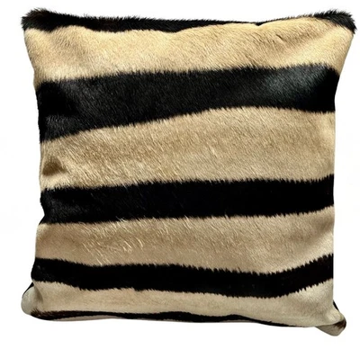 GENUINO COJÍN / ALMOHADA PIEL CEBRA 18" X 18" - NUEVO - ESPECTACULAR! #Z5a Foto 1 de 2