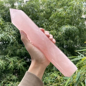 Torre Obelisco Cuarzo Rosa Natural 3.1LB 11.6" Decoración Cristal Mineral Curativo - Imagen 1 de 11