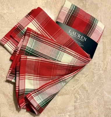 NUEVO Juego de 2 toallas de cocina Lauren Ralph Lauren Navidad 100 % algodón 17'x28"" Foto 1 de 4