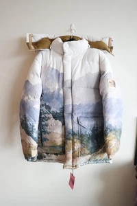 GUCCI THE NORTH FACE Forest Trail Print Down Quilt Puffer Parka Jacket XL NEW - Picture 1 of 4
