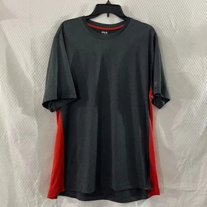 FILA Gray/Red Short Sleeve Activewear Performance T-Shirt Men's Size XXL - Picture 1 of 3