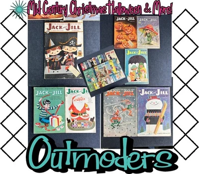 VTG HALLOWEEN CHRISTMAS Elves Jack and Jill Magazine Boys & Girls LOT 1950s MCM - Image 1 of 4