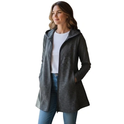 Chaqueta SIMPLY VERA WANG RESPIRE L Gris Jaspeado Larga con Cremallera R $69 Foto 1 de 4