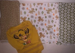Disney Baby Lion King Receiving Blankets Simba Sun Leaf Cotton Flannel LOVEY 3-3 - Picture 1 of 7