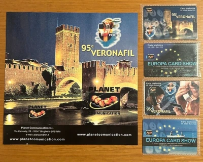 Serie 4 Carte telefoniche VERONAFIL  EUROPA CARD 1995  nuove con folder - Rare ! - Imagen 1 de 3