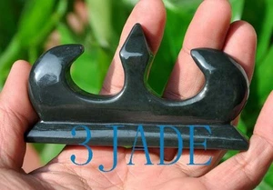 Pintura de caligrafía de jade nefrita soporte bolígrafo, tallado a mano artesanía - Imagen 1 de 6