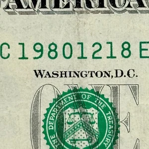 1980 December 18th Dollar 1980 Dec 18 Birthday Anniversary Fancy Serial Number - Picture 1 of 3