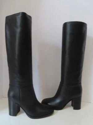 Botas altas Gianvito Rossi de cuero negro/tacón bloque talla 39,5 EUR nuevas sin caja Foto 1 de 4