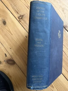 Poetry Of The English Renaissance, Hebel And Hudson 1929 First Ed. Good Copy - Picture 1 of 13
