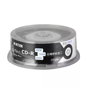 25 x CD-R Rohling Disc 700MB 80min Video Datensatz Retro schwarz Center bedruckbar - Bild 1 von 7