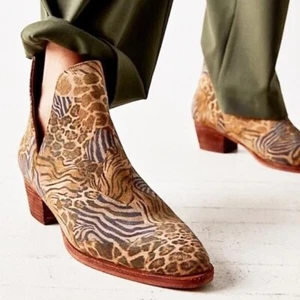 Free People Animal Charm Double V Booties Multi-print boots 36.5 - Picture 1 of 9