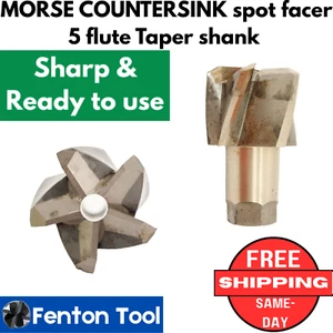 MORSE COUNTERSINK 2-1/8 in spot facer Core Cutter Debur Stub Taper shank 5 flute - Picture 1 of 12