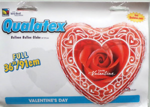 Qualatex Large Helium Foil Balloon 36" / 91cm Rose For My Valentine Heart Shape