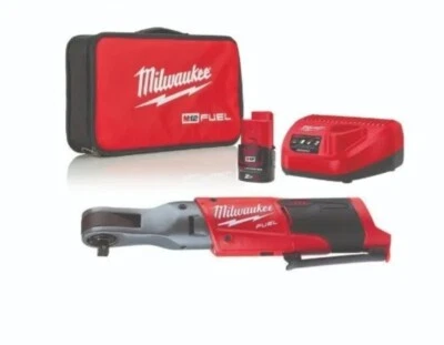 Milwaukee M12FIR38-201B 12v 3/8 Li-ion Fuel Ratchet Kit 1 x 2Ah Charger & Case - Image 1 of 2
