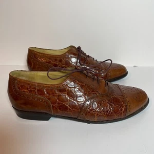 Bragano by Cole Haan Herren Krokodil 2449 Italien Kappe Zehe Oxford-Schuhe Größe 9,5 M - Bild 1 von 9