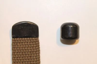 Military Web Strap End Tip, 1" Mil-Spec Webbing Ball Tip, Black. Lot of 10  - Image 1 of 4