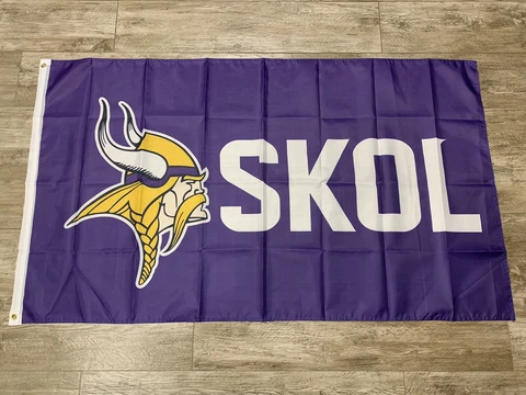 MINNESOTA VIKINGS FLAG 3'X5' NFL SKOL BANNER: FREE SHIPPING From CA Cover