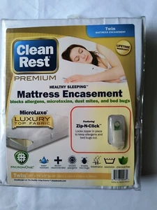 Twin New Mattress encasement CleanRest Block allegerns, dust mites and bed bugs - Picture 1 of 9
