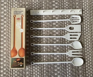 utensili da cucina bianchi PPL PEDRINI nuovi vintage rari - set 6 rack scatola originale - Foto 1 di 9