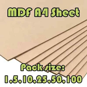 3mm A4 MDF Sheet High Quality Wooden Plain Boards Laser Cut Perfect for Craft - Picture 1 of 3