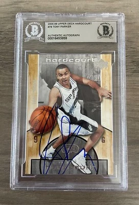 Tony Parker Signed Card 2005-06 Upper Deck 78 San Antonio Spurs Beckett BAS Auto - Image 1 of 2