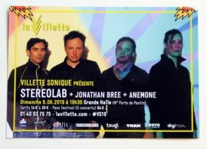 Rare flyer concert STEREOLAB Paris La Villette 09/06/2019 * Not a Ticket - Imagen 1 de 1