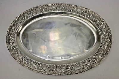 Plato ovalado vintage de plata de ley S. Kirk and Son de 18" Foto 1 de 4