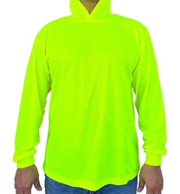 Hoodie Yellow  High Visibility Shirt  / Air Cooling Flow w/ UV Protection - Image 1 of 2