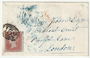 1850 = 152= BURTON ON TRENT NUMER PMK 4 RAND 1d IMPERF & UDC TUTBURY >LONDON - Bild 1 von 3