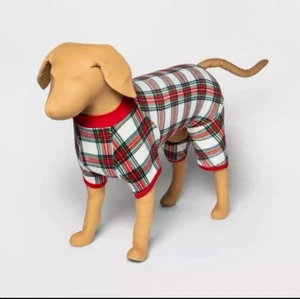 Wondershop Pet Pajamas White & Red Flannel Size Small - Picture 1 of 2