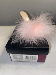 Vintage Just the Right Shoe "Va-Va-Voom" Feathered Slipper #25030 by Raine PINK - Picture 1 of 4