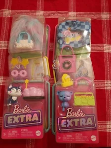 BARBIE EXTRA Pet & Fashion Accessories Packs Teddy Bear/Cat Set of 2 - Picture 1 of 4