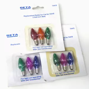 Replacement/Spare Mulitcolour Small E5 Bulbs for String Lights 0.21W 3V x 9 - Picture 1 of 7