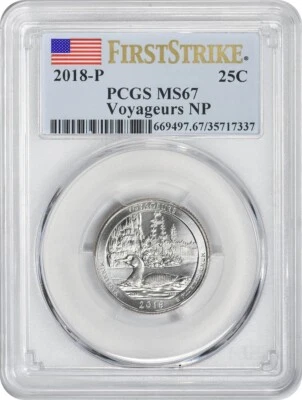 2018-P Voyageurs ATB National Park Quarter MS67 First Strike - Image 1 of 2