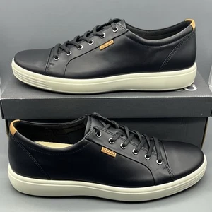 Zapatillas informales Ecco Soft 7 para hombre talla EU 47 (US 13) de cuero negro 430004 ¡NUEVAS CON ETIQUETAS! - Imagen 1 de 18