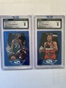 lot 0f 2 1998-99 UD Choice StarQuest Graded CGC 8 - Steve Smith & Kenny Anderson - Picture 1 of 1