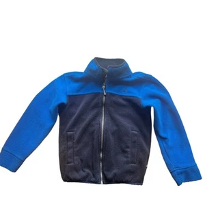Nautica Navy and Bright Blue Fleece Two-Tone Full Zip Jacket/Sweatshirt - Size 7 - Picture 1 of 5