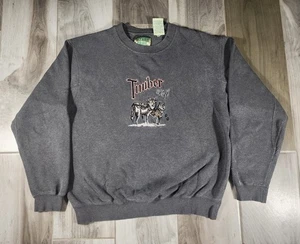 Sudadera De Colección Timber Wolf Para Hombre L L Bordada Naturaleza Negra Gris Envejecida  - Imagen 1 de 12