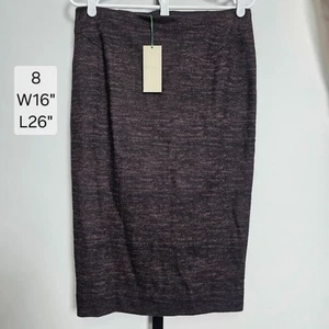 NWT Hobbs London Ida Skirt US 8 Wool Blend Pencil Midi Chocolate Black Workwear - Picture 1 of 10