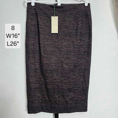 NUEVO CON ETIQUETAS Falda Hobbs London Ida EE. UU. 8 Mezcla de Lana Lápiz Midi Chocolate Negro Ropa de Trabajo Foto 1 de 4