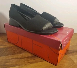 Aerosoles Fab Calloway Black fabric peep toe heel 6 1/2 B Woven Stretch - Picture 1 of 7