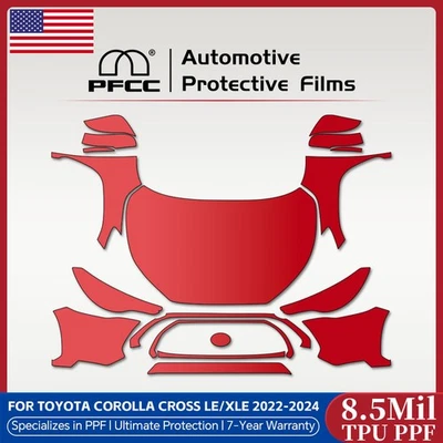 2022-2024 Toyota Corolla Cross LE XLE PRO PreCut Paint Protection Film Clear PPF - Image 1 of 4