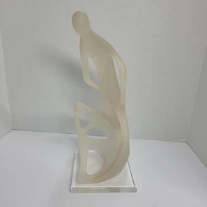 Escultura de colección Crystallus New York 1987 2 figuras 14" base Lucite - Imagen 1 de 7