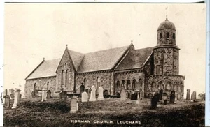 UK Leuchars - Norman Church old sepia postcard - Picture 1 of 4