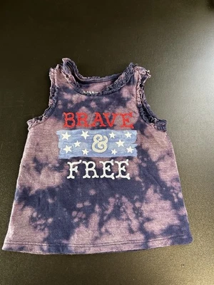Camiseta sin mangas genuina para niños de OshKosh niñas talla 12 meses tie dye 4 de julio verano Foto 1 de 4
