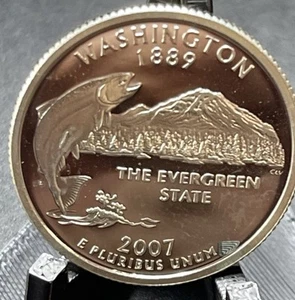 2007 S 90% Silver Washington State Quarter Proof The Evergreen State - Picture 1 of 21